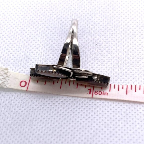 Native American Statement Signed LW Silver Mother Of Pearl Shell Ring Sz 5.5 VTG - Picture 14 of 16